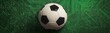 © warunthorn - Soccer Ball on Digital Circuit Background with Green Lighting Effect