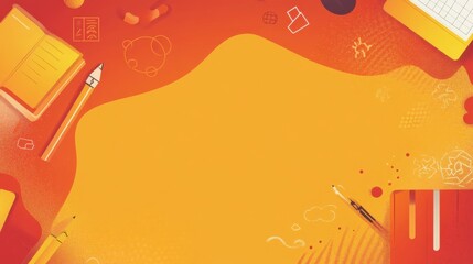 Wall Mural - world teachers' day abstract background. featuring warm yellows, blues, and greens. highlighting edu
