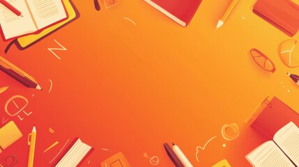 Wall Mural - world teachers' day abstract background. featuring warm yellows, blues, and greens. highlighting edu