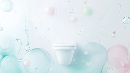 Wall Mural - world toilet day abstract background. featuring clean whites, light blues, and greens. highlighting 