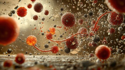 Fototapete - Visualizing trivitino particles in a plasma standard a dynamic artistic creation in an abstract environment