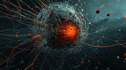 Aufkleber - Exploring trivitino particles in cosmic realms a conceptual image of quantum interactions in a galactic environment