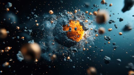 Aufkleber - Exploring the dynamics of trivitino particles in cosmic radiation a conceptual visualization of interstellar phenomena