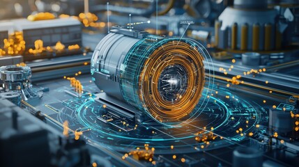 Fototapete - Exploring the futuristic concept of trivitino particles in advanced particle standards global research lab scientific analysis high-tech environment quantum physics perspective