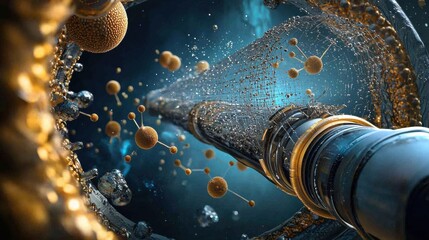 Aufkleber - Hypothetical design of trivitino particles creating a standard in advanced particle physics research scientific laboratory conceptual framework