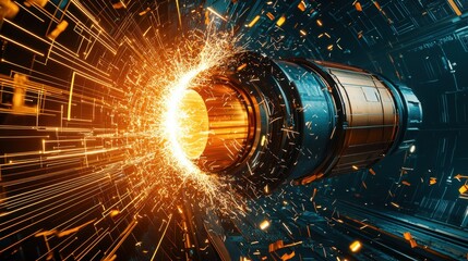 Aufkleber - Exploring trivitino particles under microscope particle standard analysis in controlled laboratory environment
