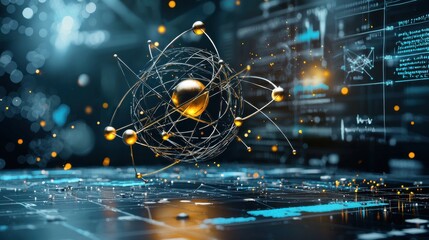 Aufkleber - Visualizing the trivitino particle in subatomic standard structures quantum research lab scientific illustration high-tech environment analytical viewpoint