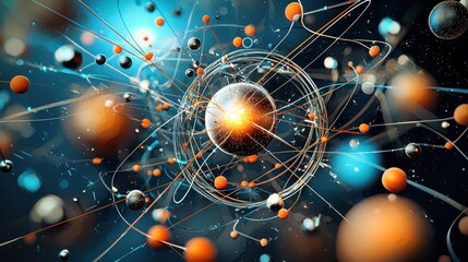 Aufkleber - Trivitino particles emitting radiant energy in a dark standard laboratory scientific study energy dynamics