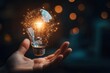 © PICK YOUR POV - A glowing light bulb held in a hand, symbolizing ideas and innovation.