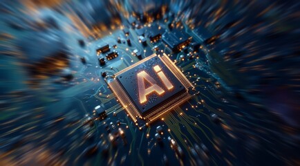 Wall Mural - ai chip innovation. artificial intelligence technology concept, digital technology. ai, artificial i