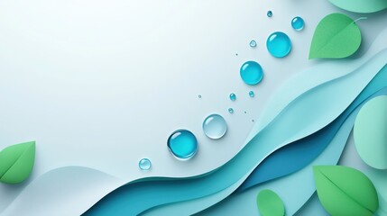 Wall Mural - world water day abstract background. featuring refreshing blues, whites, and greens. highlighting wa