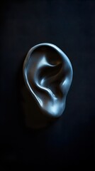 Poster - Metallic Ear Sculpture: Abstract Art Photography