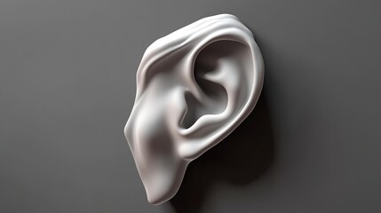 Poster - Abstract Ear Sculpture: A Study in Form and Texture