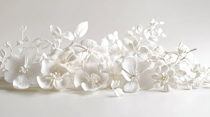 Wall Mural - white flower arrangement with many flowers. the flowers are white and arranged in a way that they lo