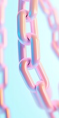 Aufkleber - Pastel Geometric Chains in Abstract Digital Glow