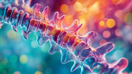 Wall Mural - abstract representation of a spine showcasing vibrant colors and intricate structures. this ai-gener