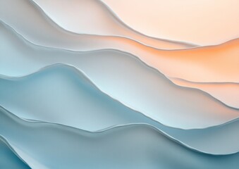 Aufkleber - Abstract Ocean Wave Patterns in Soft Pastel Colors