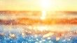 © atipong - Abstract summer tropics blue yellow sky sunset or sunrise sparkle sun shine burst bokeh party invite or sunny holiday sale background texture over sea surf ocean beach pool or water bubbles pattern
