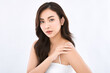 © kitthanes  - Beautiful young asian woman with clean fresh skin on white background, Face care, Facial treatment, Cosmetology, beauty and spa, Asian women portrait.