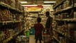 © Kitta Studio - Child and Parent Shopping Together in Grocery Store Aisle