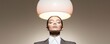 © CoreVisuals - Women's history month achievement concept. Stylish woman with a lamp-like accessory on her head.