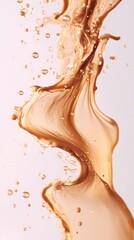 Wall Mural - Beige flowing liquid foundation poster background