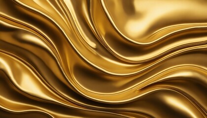 Wall Mural - Shiny melted gold paper texture with liquid metallic flows