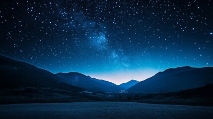 A dark blue sky filled with stars. night. stars