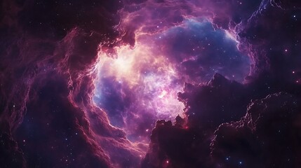 Sticker - Cosmic Nebula Cloud Formation In Deep Space