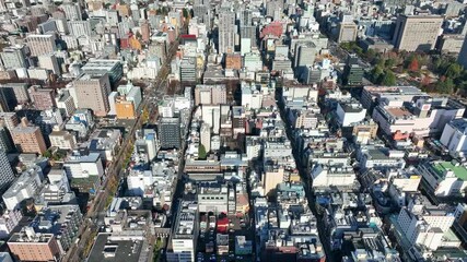 Aufkleber - 都市、ドローン、空撮、俯瞰、社会、市街地、ビル、暮らし、建設、道路、交通、住宅、住宅地、都会、地域、行政、区画、地方、現代、建築、ビル群、不動産、ハイアングル、展望、パノラマ、風景、景色、景観、上から見た、見下ろす、インフラ、産業、ビジネス、時代、町並み、街、公共、政治、日本、経済、商業、テクノロジー、ゼネコン、自治体、前進、進歩、進化、60p、開発、発展