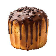 Wall Mural - delicious chocolate panettone on white background