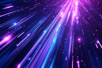 Wall Mural - abstract glowing purple and blue light rays.