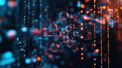 exploring molecular structures digital realm 3d visualization high-tech environment futuristic persp