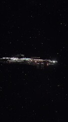 Wall Mural - Vertical Side View of Stars Passing by Showing Parallax Due to Varying Distances as a Spaceship Passes By