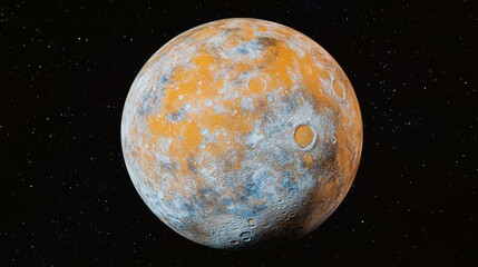 Wall Mural - Illustration of red and blue colors moon