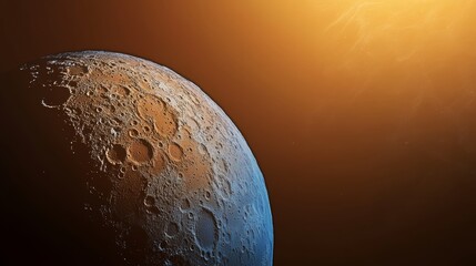 Wall Mural - Illustration of red and blue colors moon