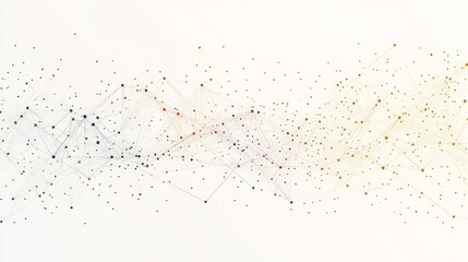 Abstract background with waves of dots and weave lines. Concept for digital network connection structure, technology, business, tech science presentation backdrop. Vector illustration. 