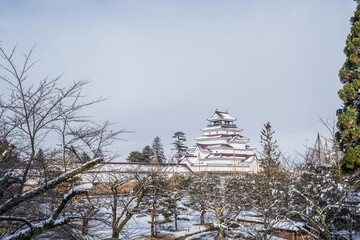 Wall Mural - 会津若松 鶴ヶ城雪景色