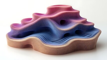 Abstract three dimensional textured landscape artwork