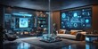 © nurionstudio - Futuristic Living Room: Holographic Displays and Modern Design