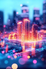 Wall Mural - a smartphone app displaying real-time environmental data from a smart city.