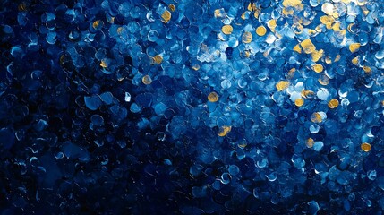 Wall Mural - an abstract close-up of blue and gold textures creating a serene and luxurious atmosphere.
