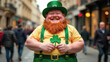 © Nadin - red-haired man in full St. Patrick's costume with shamrock in hand, celebration, culture, luck, fun