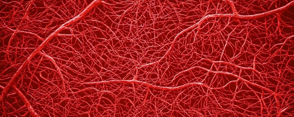 Intricate Red Veins on a Vibrant Background