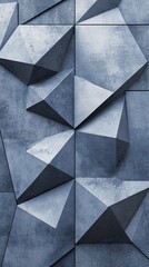 Wall Mural - abstract geometric design with sharp angles and textured surfaces in shades of blue.