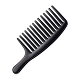 Sleek black hair comb on a black background