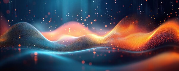 Abstract Expressionism Digital Background for AI Neural Networks Data Transfer Communication Technology Graphic Design
