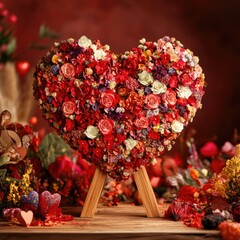 Wall Mural - Heart Shaped Flower Arrangement