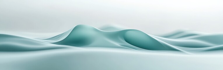 Aufkleber - Mint hues create soft, flowing shapes that evoke a tranquil and serene landscape of gentle waves