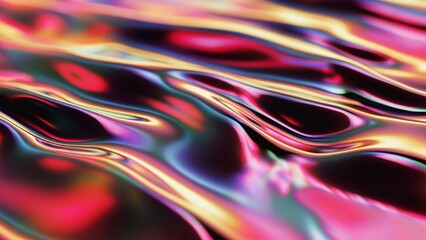 Wall Mural - glowing holographic waves flowing in vibrant parallel patterns, interplay of colors including red, p